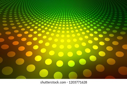 Dark Green, Yellow vector background with bubbles. Modern abstract illustration with colorful water drops. Beautiful design for your business advert.
