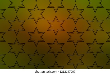 Dark Green, Yellow vector background with colored stars. Blurred decorative design in simple style with stars. Pattern for wrapping gifts.
