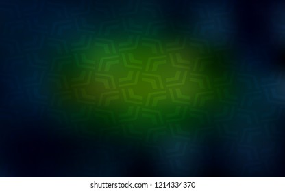 Dark Green, Yellow vector background with liquid shapes. Shining illustration, which consist of blurred lines, circles. Pattern for your business design.