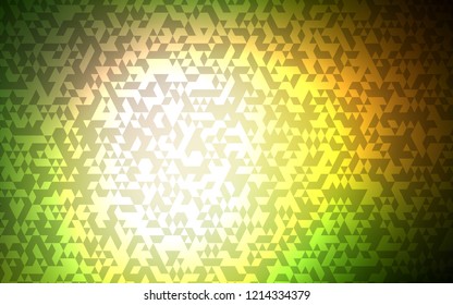 Dark Green, Yellow vector background with triangles. Glitter abstract illustration with triangular shapes. Pattern can be used for websites.