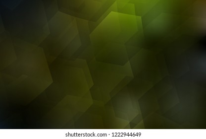 Dark Green, Yellow vector background with hexagons. Design in abstract style with hexagons. Pattern for ads, leaflets.