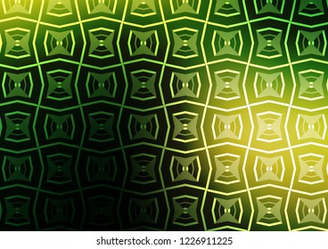 Dark Green, Yellow vector background with straight lines. Lines on blurred abstract background with gradient. Pattern for websites, landing pages.