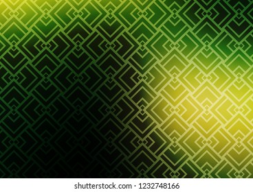 Dark Green, Yellow vector background with straight lines. Shining colored illustration with narrow lines. Pattern for business booklets, leaflets.