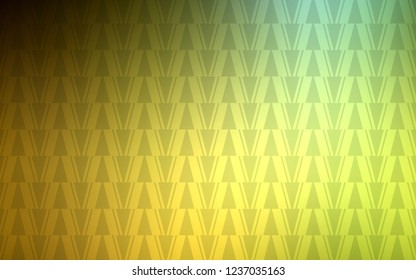 Dark Green, Yellow vector background with triangles, lines. Triangles on abstract background with colorful gradient. Pattern for websites.