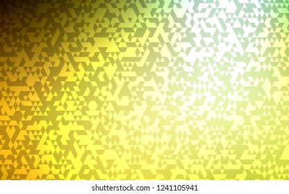 Dark Green, Yellow vector background with triangles. Illustration with set of colorful triangles. The template can be used as a background.