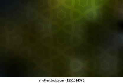 Dark Green, Yellow vector background with colored stars. Modern geometrical abstract illustration with stars. Best design for your ad, poster, banner.