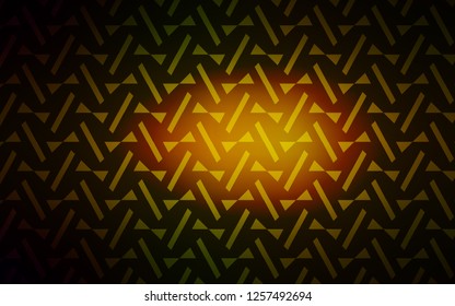 Dark Green, Yellow vector background with triangles, lines. Modern abstract illustration with colorful triangles. Smart design for your adverts.
