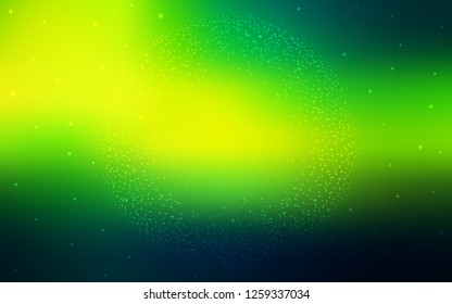 Dark Green, Yellow vector background with galaxy stars. Modern abstract illustration with Big Dipper stars. Pattern for futuristic ad, booklets.