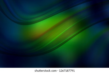 Dark Green, Yellow vector background with lava shapes. Colorful abstract illustration with gradient lines. New composition for your brand book.