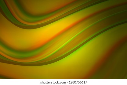 Dark Green, Yellow vector background with bent lines. Creative geometric illustration in marble style with gradient. A completely new memphis design for your business.