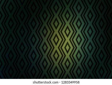 Dark Green, Yellow vector background with lines, rhombuses. Glitter abstract illustration with colorful lines, rhombuses. Pattern for ads, posters, banners.
