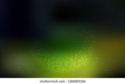Dark Green, Yellow vector background with galaxy stars. Modern abstract illustration with Big Dipper stars. Best design for your ad, poster, banner.