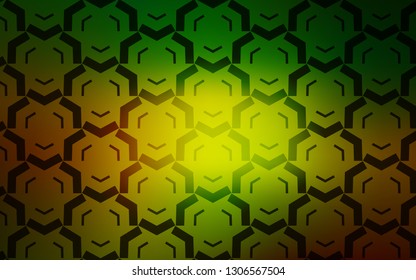 Dark Green, Yellow vector background with lines. Colorful abstract illustration with gradient lines. A completely new design for your business.