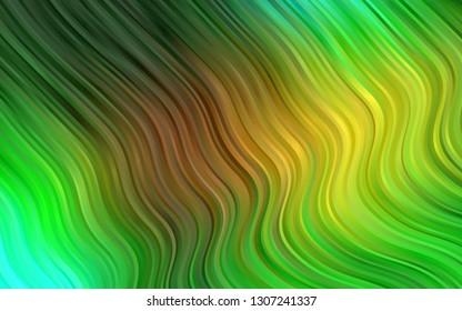 Dark Green, Yellow vector background with lava shapes. A completely new color illustration in marble style. Brand new design for your ads, poster, banner.