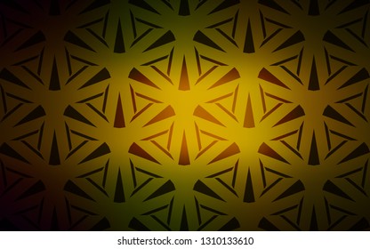 Dark Green, Yellow vector background with triangles. Decorative design in abstract style with triangles. Pattern for booklets, leaflets