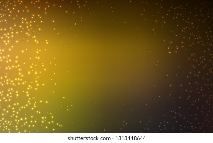 Dark Green, Yellow vector background with astronomical stars. Space stars on blurred abstract background with gradient. Pattern for astrology websites.