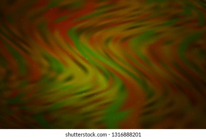 Dark Green, Yellow vector background with galaxy stars. Shining colored illustration with bright astronomical stars. Pattern for astrology websites.