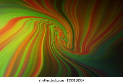 Dark Green, Yellow vector background with galaxy stars. Space stars on blurred abstract background with gradient. Pattern for astronomy websites.