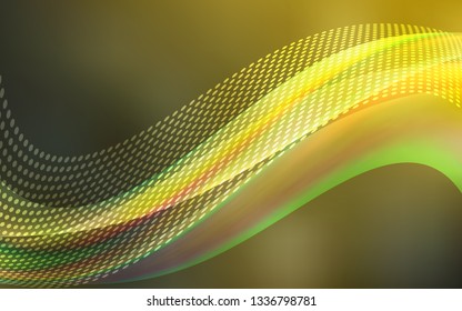 Dark Green, Yellow vector background with bubbles, lines. Modern abstract colorful illustration with spheres and lines. Pattern for beautiful websites.