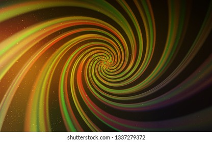 Dark Green, Yellow vector background with astronomical stars. Shining colored illustration with bright astronomical stars. Pattern for astronomy websites.