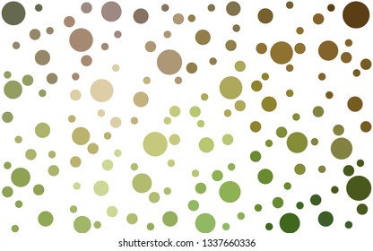 Dark Green, Yellow vector  background with bubbles. Abstract illustration with colored bubbles in nature style. New template for your brand book.