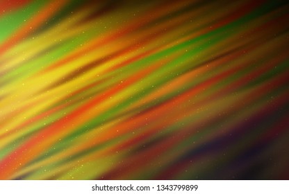 Dark Green, Yellow vector background with galaxy stars. Blurred decorative design in simple style with galaxy stars. Pattern for astrology websites.