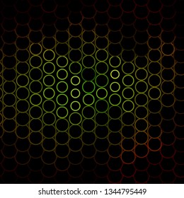 Dark Green, Yellow vector background with circles. Glitter abstract illustration with colorful drops. Pattern for business ads.