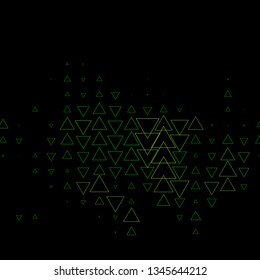 Dark Green, Yellow vector background with lines, triangles. Smart design in abstract style with gradient triangles. Design for your promotions.