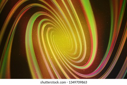 Dark Green, Yellow vector background with galaxy stars. Space stars on blurred abstract background with gradient. Pattern for astrology websites.