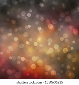 Dark Green, Yellow vector background with circles. Glitter abstract illustration with colorful drops. Pattern for wallpapers, curtains.