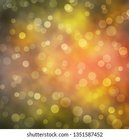 Dark Green, Yellow vector background with circles. Colorful illustration with gradient dots in nature style. Design for posters, banners.