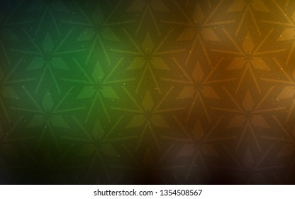 Dark Green, Yellow vector background with polygonal style. Beautiful illustration with triangles in nature style. Pattern for commercials.