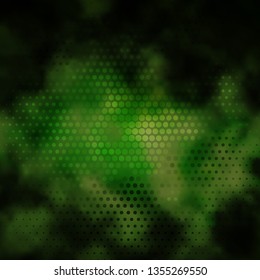 Dark Green, Yellow vector background with circles. Abstract decorative design in gradient style with bubbles. Pattern for business ads.