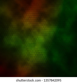 Dark Green, Yellow vector background with circles. Colorful illustration with gradient dots in nature style. Pattern for business ads.