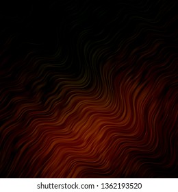 Dark Green, Yellow vector background with curved lines. Abstract illustration with gradient bows. Template for cellphones.