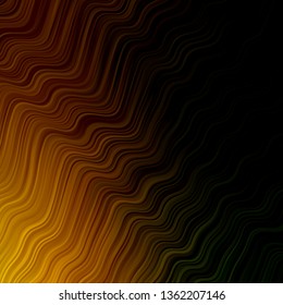 Dark Green, Yellow vector background with bent lines. Bright sample with colorful bent lines, shapes. Best design for your ad, poster, banner.