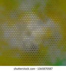Dark Green, Yellow vector background with circles. Abstract decorative design in gradient style with bubbles. New template for your brand book.