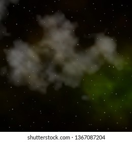 Dark Green, Yellow vector background with small and big stars. Colorful illustration in abstract style with gradient stars. Pattern for websites, landing pages.