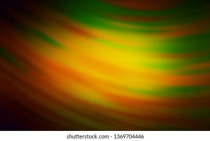 Dark Green, Yellow vector background with wry lines. Colorful abstract illustration with gradient lines. Pattern for your business design.