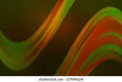 Dark Green, Yellow vector background with galaxy stars. Shining illustration with sky stars on abstract template. Pattern for futuristic ad, booklets.