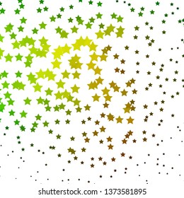 Dark Green, Yellow vector background with colorful stars. Shining colorful illustration with small and big stars. Design for your business promotion.