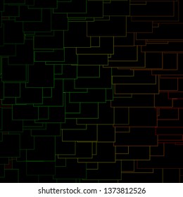 Dark Green, Yellow vector background with rectangles. Rectangles with colorful gradient on abstract background. Design for your business promotion.