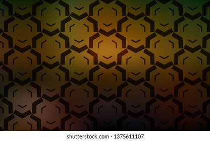 Dark Green, Yellow vector background with wry lines. A sample with colorful lines, shapes. A new texture for your  ad, booklets, leaflets.