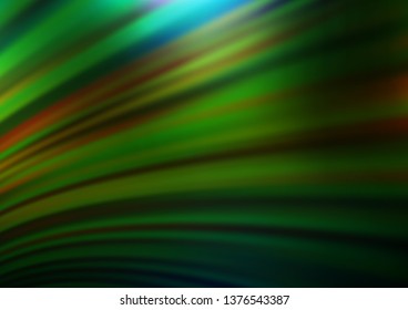 Dark Green, Yellow vector background with curved circles. Brand new colored illustration in marble style with gradient. The template for cell phone backgrounds.