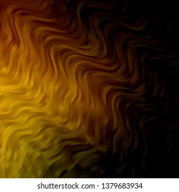 Dark Green, Yellow vector background with bent lines. Colorful illustration, which consists of curves. Pattern for commercials, ads.
