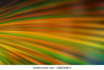 Dark Green, Yellow vector background with curved lines. A sample with colorful lines, shapes. Pattern for your business design.