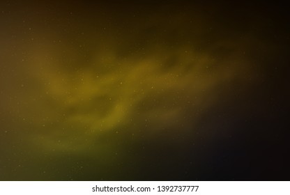 Dark Green, Yellow vector background with galaxy stars. Blurred decorative design in simple style with galaxy stars. Pattern for astrology websites.