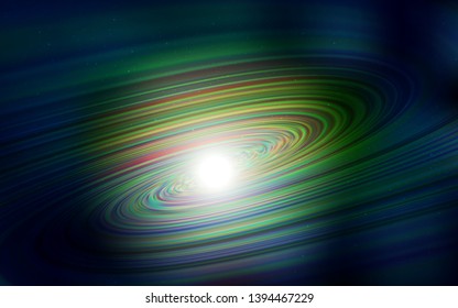 Dark Green, Yellow vector background with astronomical stars. Space stars on blurred abstract background with gradient. Best design for your ad, poster, banner.
