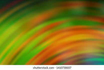 Dark Green, Yellow vector background with curved lines. Colorful geometric sample with gradient lines.  Colorful wave pattern for your design.