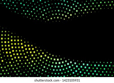 Dark Green, Yellow vector background with rectangles. Abstract gradient illustration with rectangles. Best design for your ad, poster, banner.